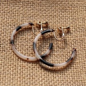 Leopard Tortoise clip earrings